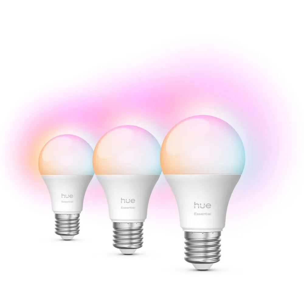 Philips Hue Smart Belysning|Philips Hue|Essential Smart LED-pære E27 806 lm 3-pk.