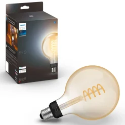 Philips Hue Smart Belysning|Lyslenker|Filament G125 E27 Smart LED-pære 550 lm