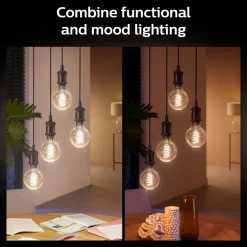 Philips Hue Smart Belysning|Lyslenker|Filament G125 E27 Smart LED-pære 550 lm