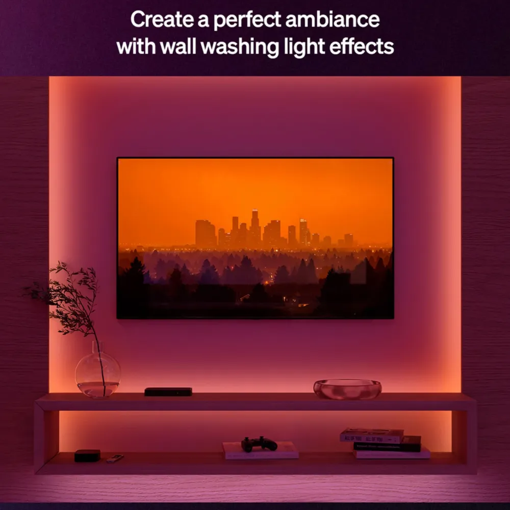 Philips Hue Smart Belysning|Lyslenker|Flux LED‑list – Smart RGBW‑innendørsbelysning 4 m