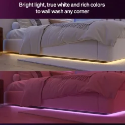 Philips Hue Smart Belysning|Lyslenker|Flux LED‑list – Smart RGBW‑innendørsbelysning 4 m