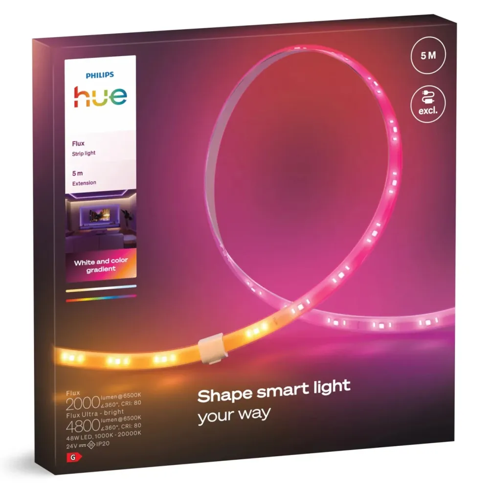 Philips Hue Smart Belysning|Philips Hue|Hue Flux LED-lysslynge forlengelse 5 m