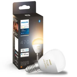 Philips Hue Smart Belysning|Smart Belysning|Luster Kuleformet LED-pære White Ambiance E14 470 lm