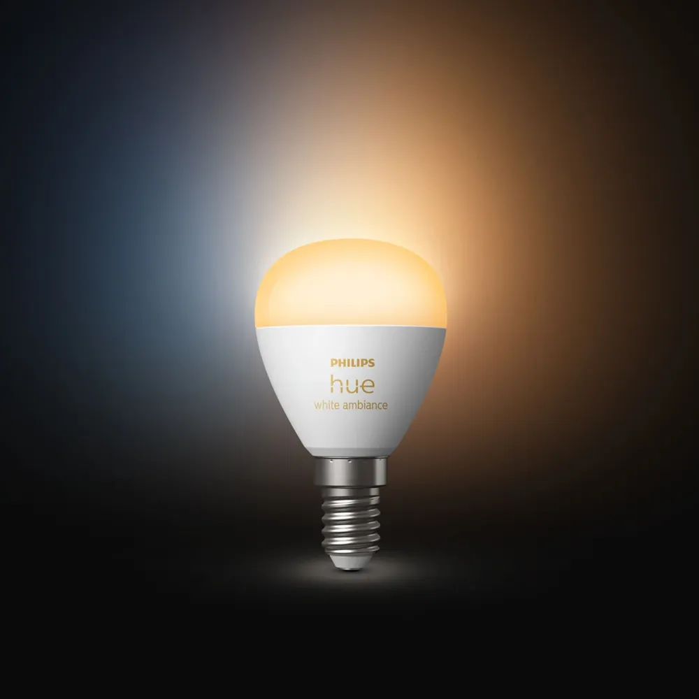 Philips Hue Smart Belysning|Smart Belysning|Luster Kuleformet LED-pære White Ambiance E14 470 lm