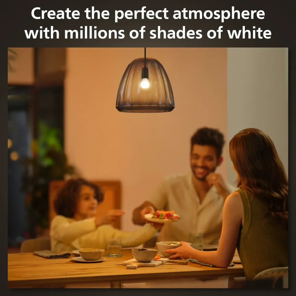 Philips Hue Smart Belysning|Smart Belysning|Luster Kuleformet LED-pære White Ambiance E14 470 lm