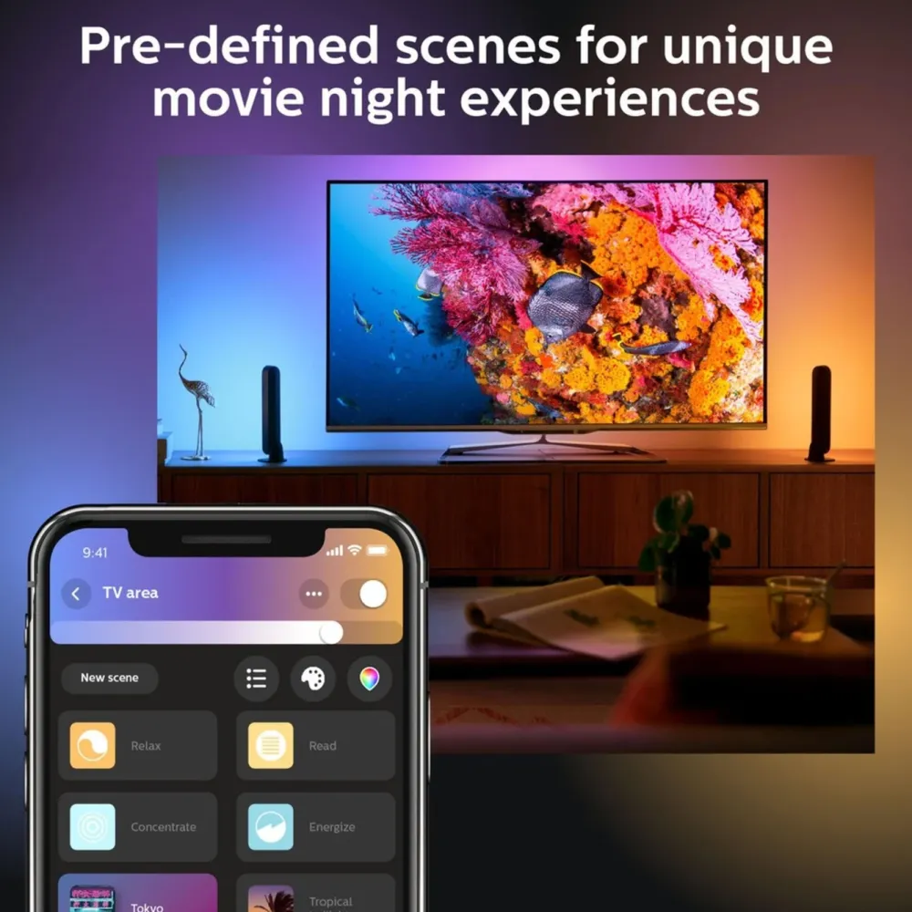 Philips Hue Smart Belysning|Philips Hue|Play light bar – smart lyslist, 2‑pakning