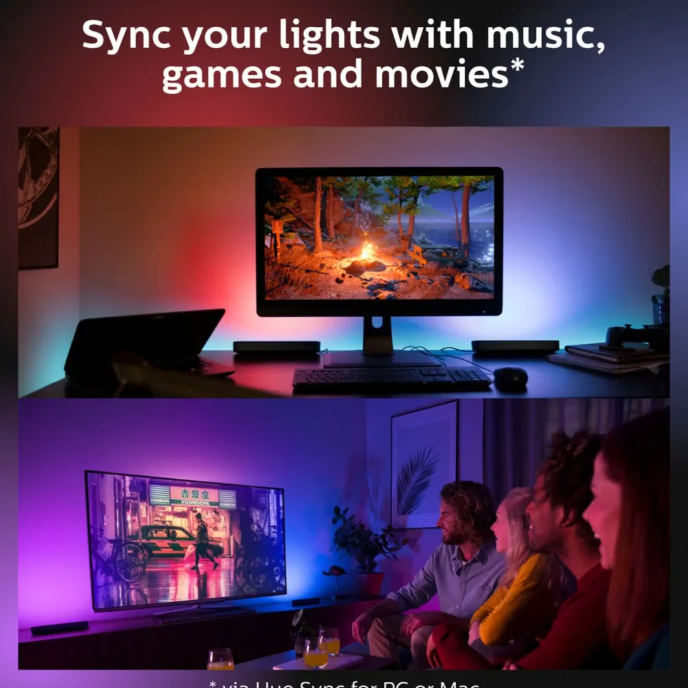 Philips Hue Smart Belysning|Philips Hue|Play light bar – smart lyslist, 2‑pakning