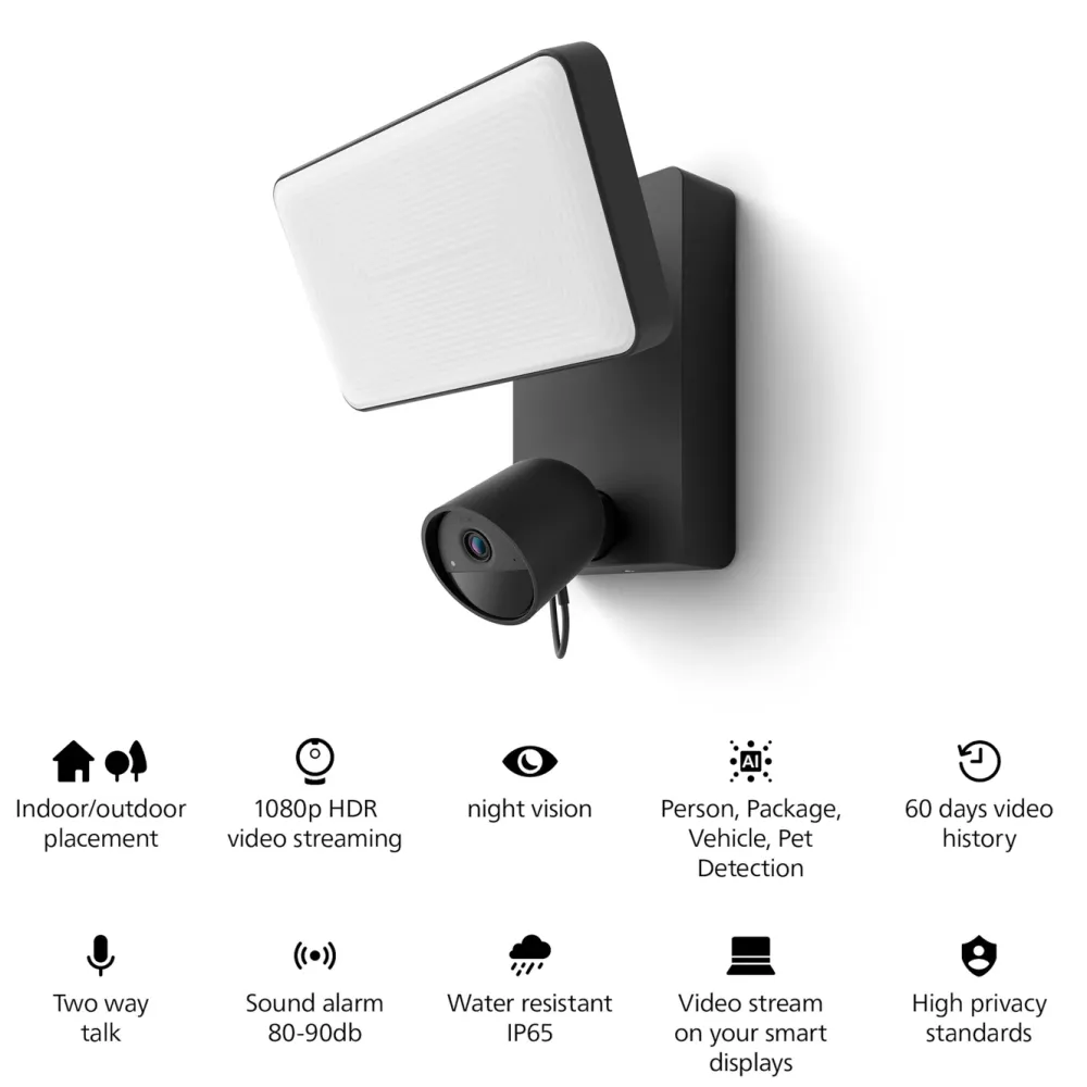 Philips Hue Philips Hue|Kameraovervåking|Secure Flood Light Camera