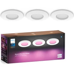 Philips Hue Smart Belysning|Philips Hue|Slank innfelt belysning Ø90 mm 3-pakning