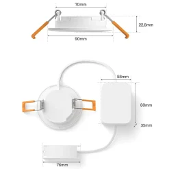 Philips Hue Smart Belysning|Lampetilbehør|Slim innfelt spotlight 90 mm 3-pk.