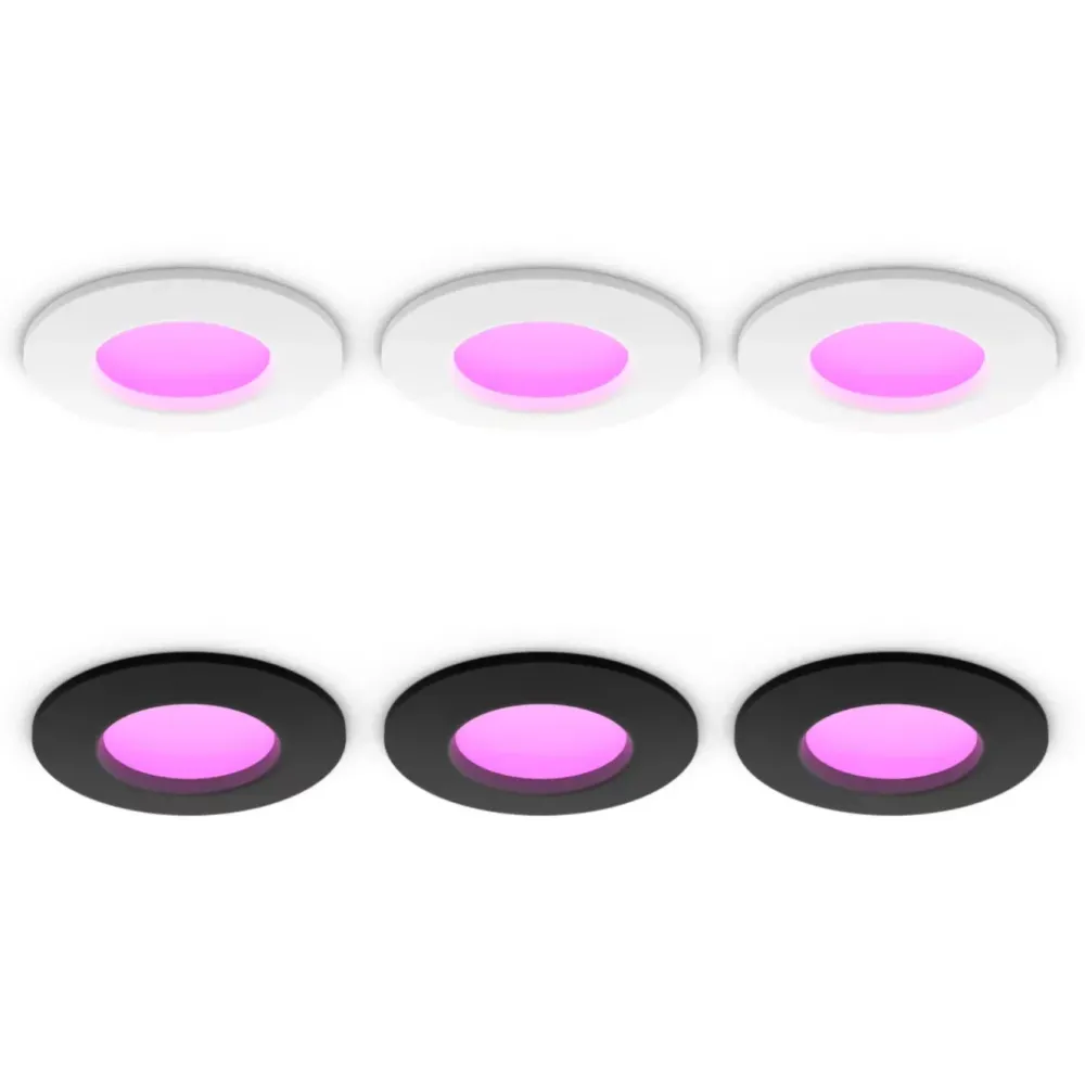 Philips Hue Smart Belysning|Lampetilbehør|Slim innfelt spotlight 90 mm 3-pk.