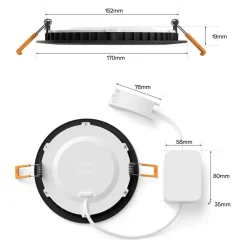 Philips Hue Smart Belysning|Philips Hue|Slim innfelt spotlight 170 mm 1-pk.