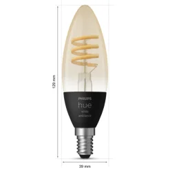 Philips Hue Smart Belysning|Smart Belysning|White Ambience Filament Smart LED-pære E14 350 lm
