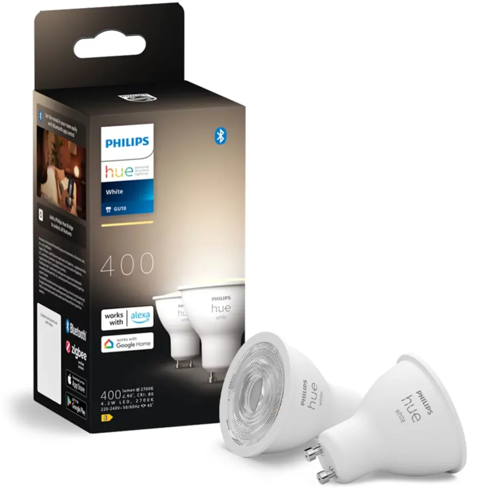 Philips Hue Smart Belysning|Philips Hue|White Smart LED-pære GU10 400 lm 2-pack