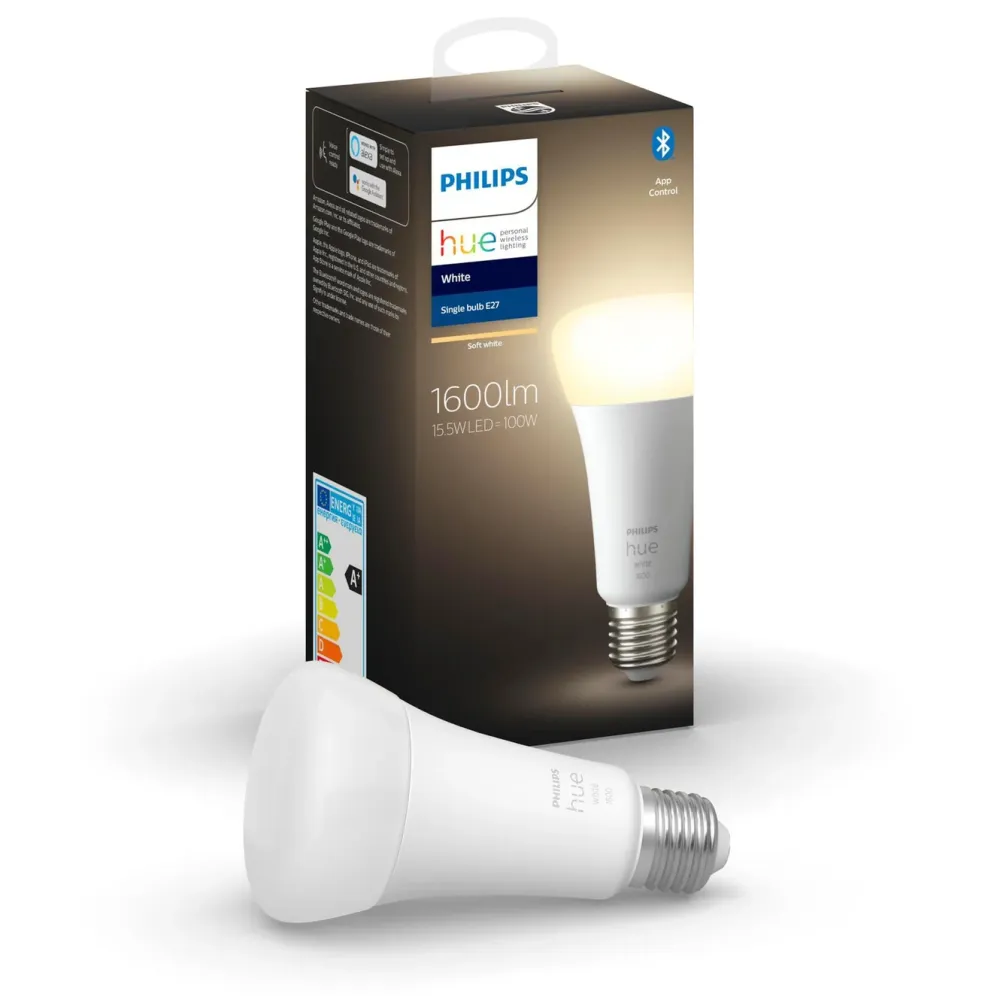 Philips Hue Smart Belysning|Smart Belysning|White Smart LED-pære E27 1600 lm