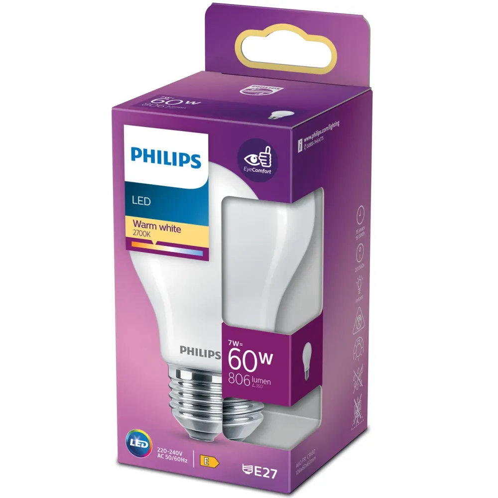 Philips Lyskilder|LED-globepære E27 806 lm