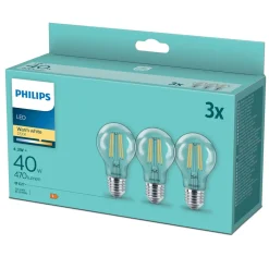 Philips Lyskilder|LED-pære E27 470 lm 3-pk.