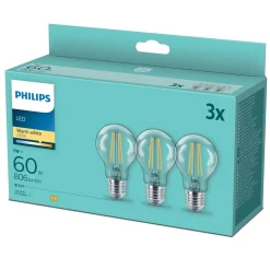 Philips Lyskilder|LED-pære E27 806 lm 3-pk.