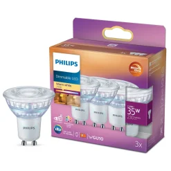 Philips Lyslenker|Taklamper|LED-pære GU10 230 lm 3-pk.