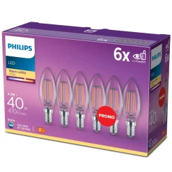 Philips Lyslenker|Taklamper|LED-pære Mignon E14 470 lm 6-pk.