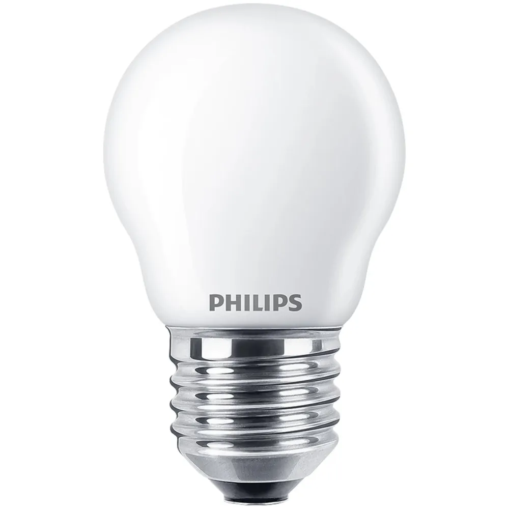 Philips Lyskilder|Kuleformet frostet LED-pære E27 250 lm 2-pk.