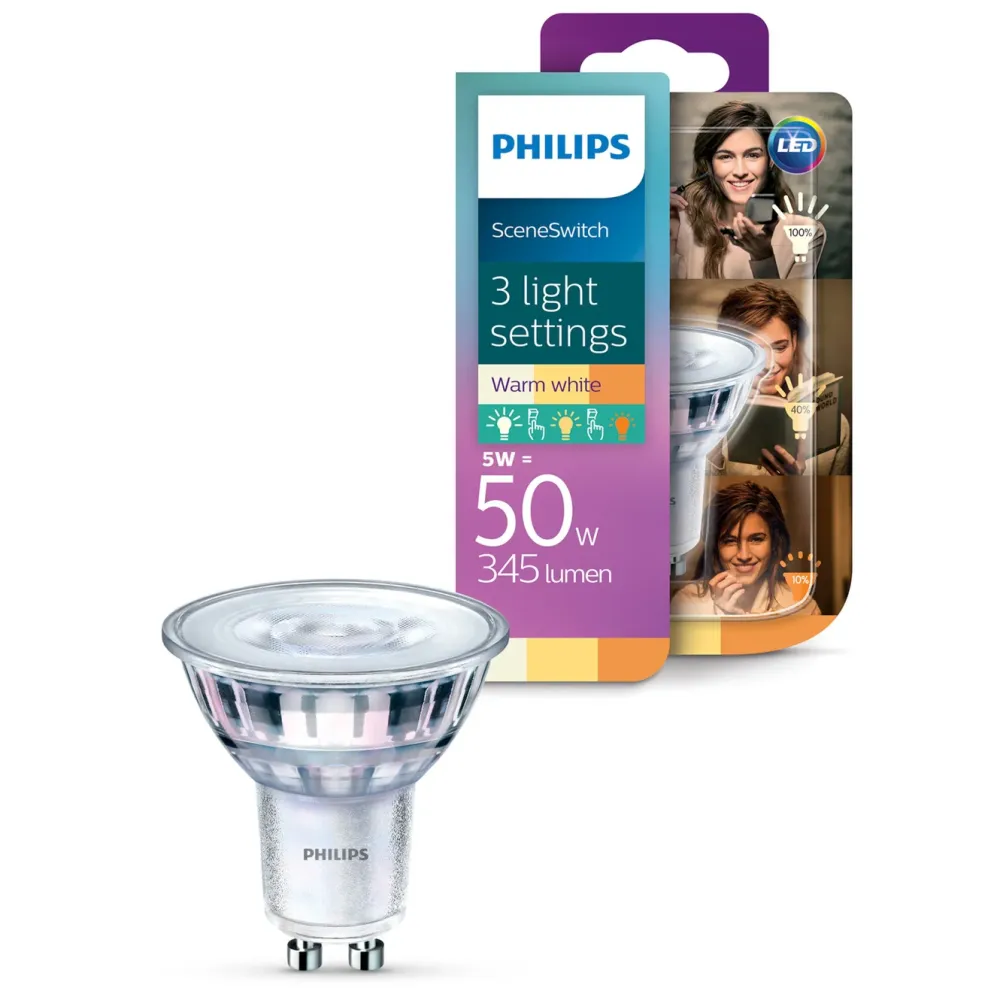 Philips Lyskilder|Sceneswitch LED-pære GU10 350 lm