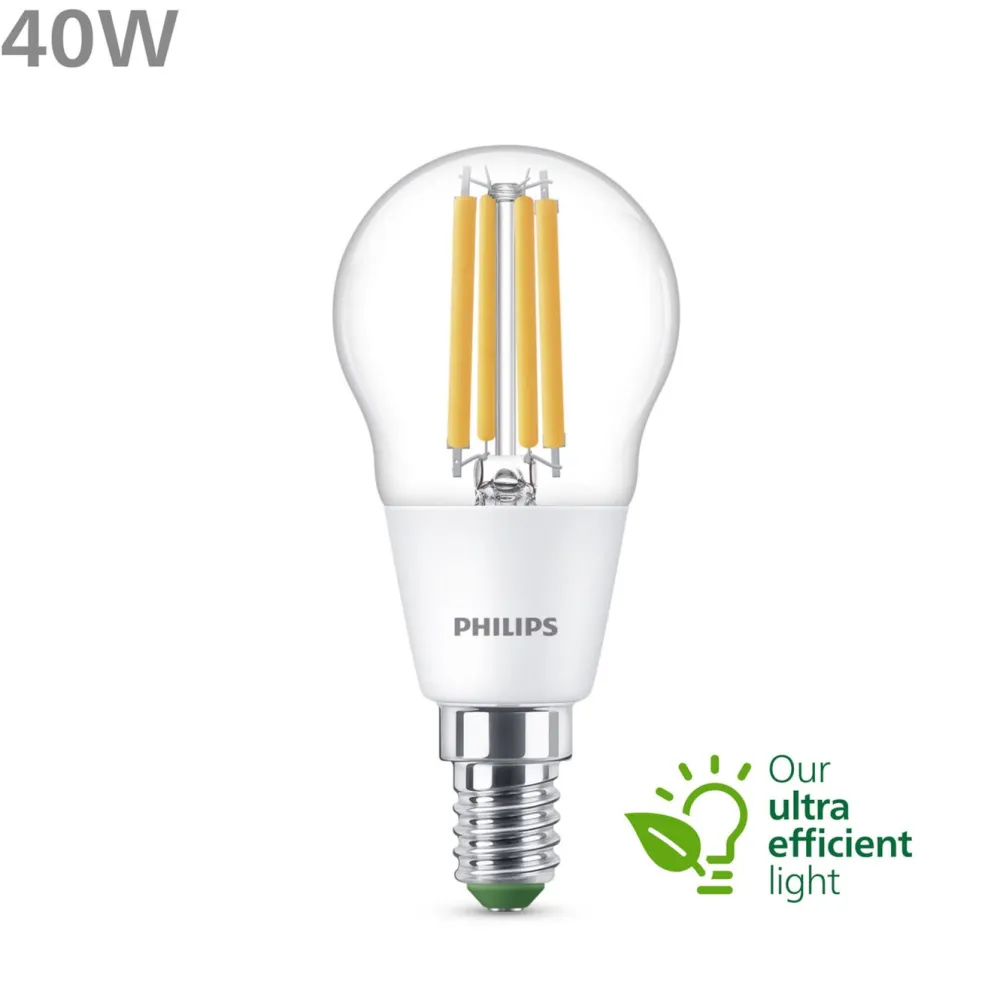 Philips Lyskilder|Ultra Efficient E14 Kuleformet LED-pære 485 lm