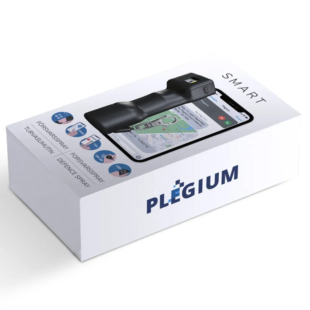 Plegium Reiseeffekter|Overfallsalarm|Smart forsvarsspray med Bluetooth
