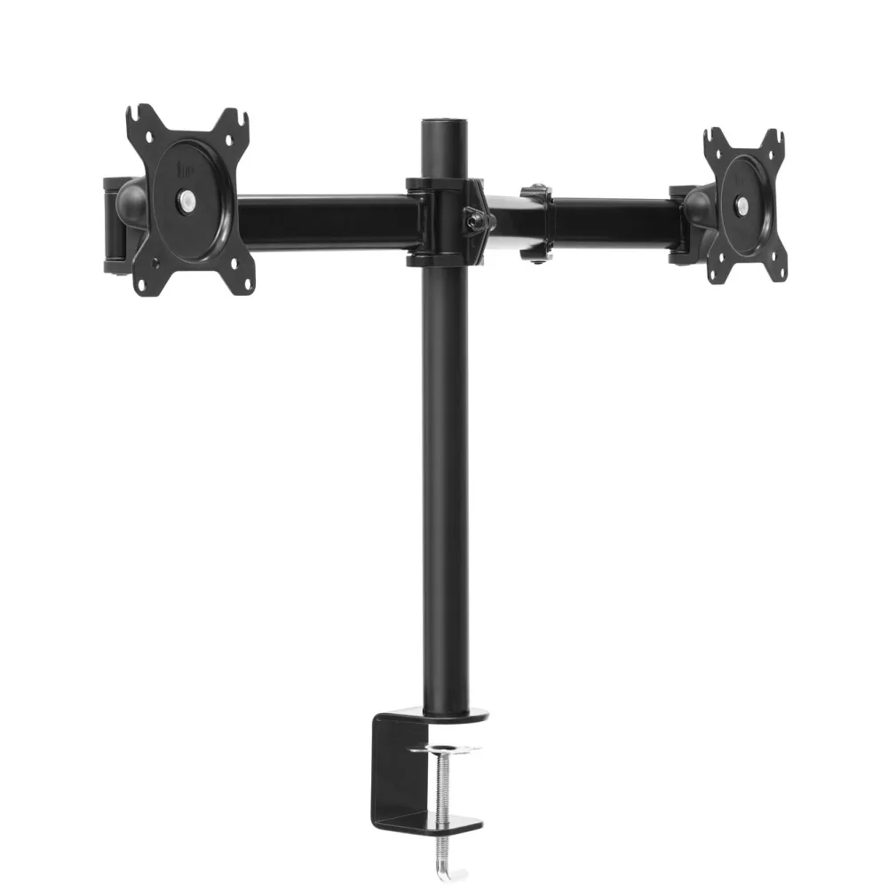 Plexgear Skjermfeste|Bordsfeste med 2 armer for skjermer opptil 27"