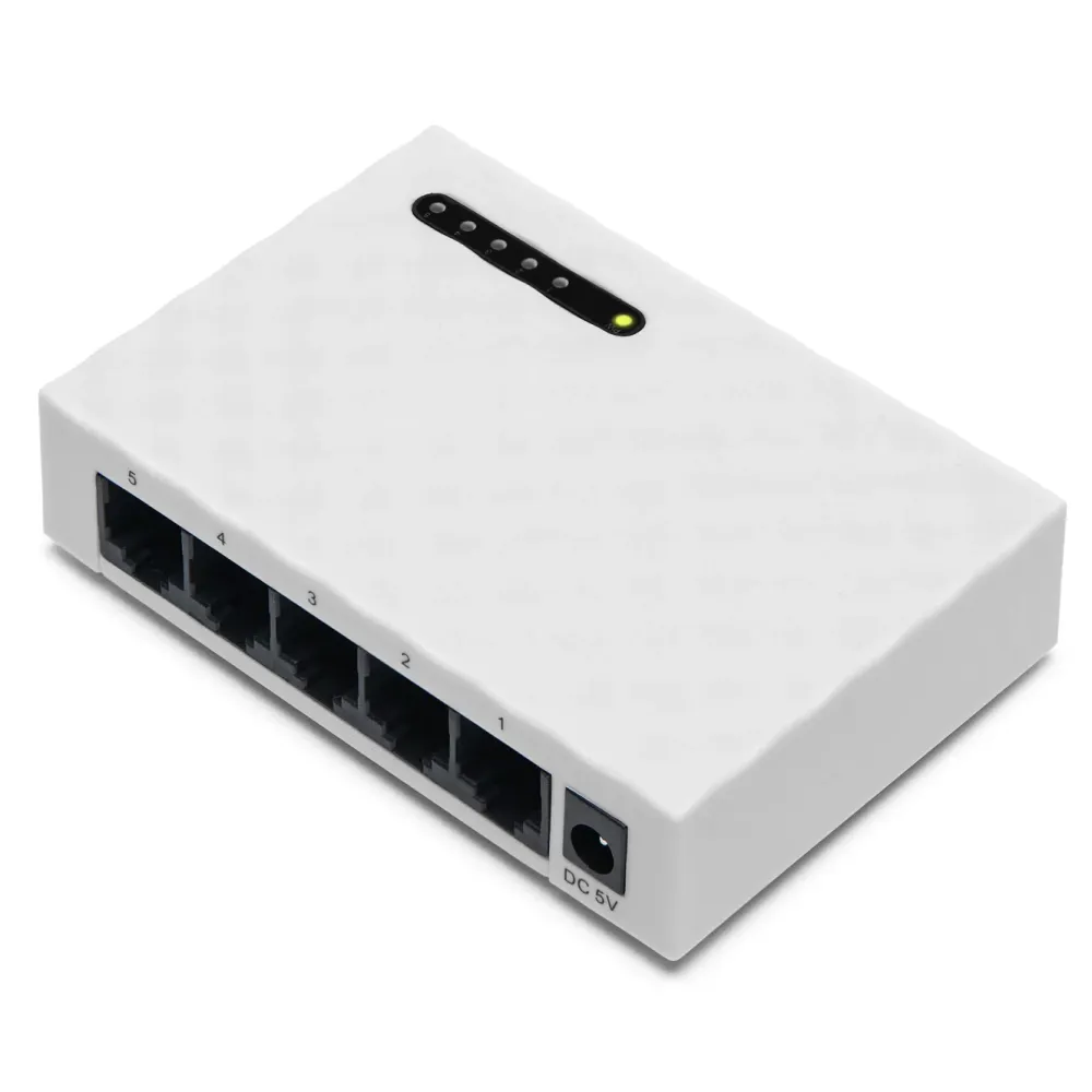 Plexgear Kablet Nettverk|Gigabitswitch CA103 med 5 porter (Gen. 2)
