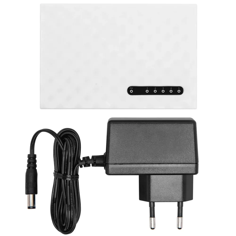 Plexgear Kablet Nettverk|Gigabitswitch CA103 med 5 porter (Gen. 2)
