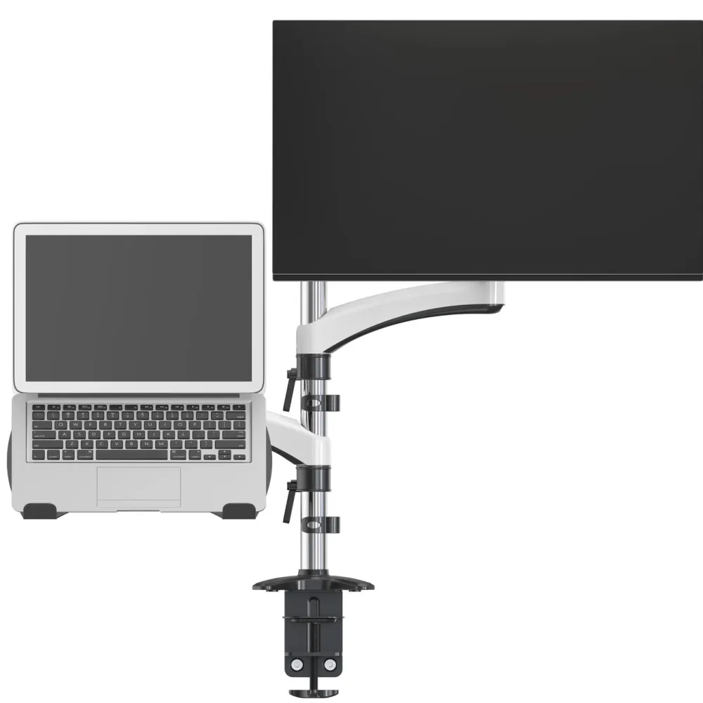 Plexgear Skjermfeste|Tilbehør Til Bærbar Pc|Kombinert bordfeste for laptop og monitor 13-32"