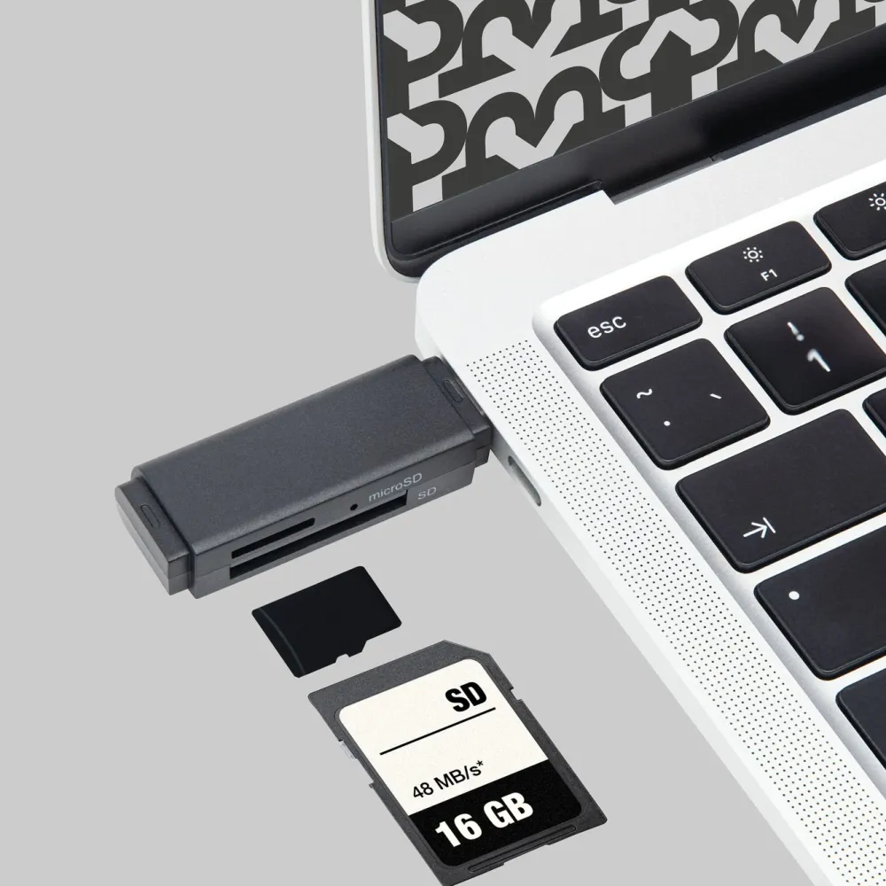 Plexgear Lagring|Tegnebrett|Minnekortleser med OTG for SD og Micro-SD