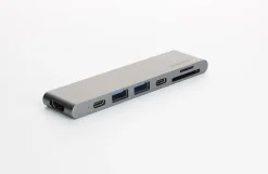 Plexgear Kabler Og Adaptere|Usb|Multiadapter for Thunderbolt 3 Space gray