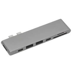 Plexgear Kabler Og Adaptere|Usb|Multiadapter for Thunderbolt 3 Space gray