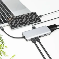 Plexgear Mac-Tilbehør|Hdmi|Multiadapter for USB-C med 12 tilkoblinger
