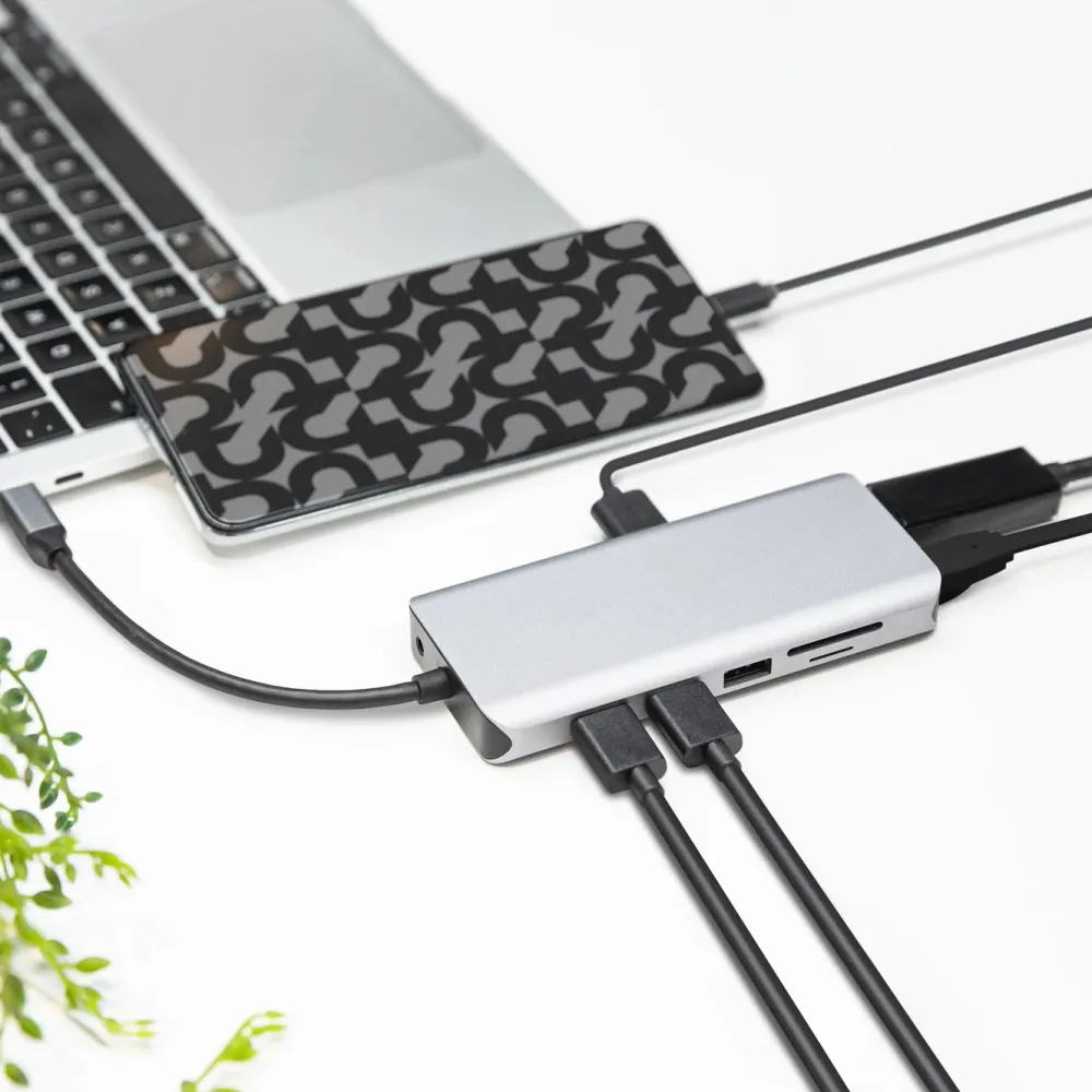 Plexgear Mac-Tilbehør|Hdmi|Multiadapter for USB-C med 12 tilkoblinger