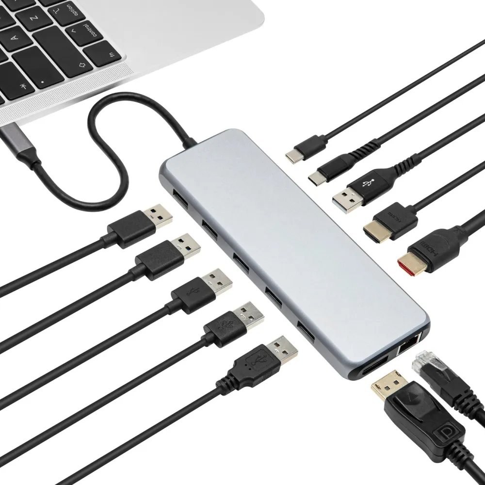 Plexgear Kabler Og Adaptere|Usb|Multiadapter for USB-C med 13 tilkoblinger