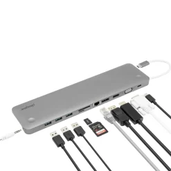 Plexgear Kabler Og Adaptere|Usb|Multiadapter for USB-C med 11 tilkoblinger