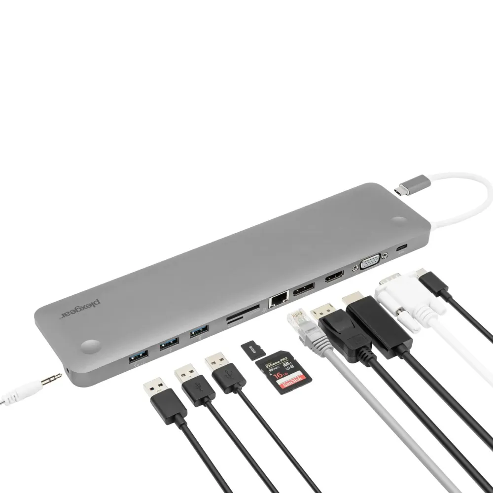 Plexgear Kabler Og Adaptere|Usb|Multiadapter for USB-C med 11 tilkoblinger