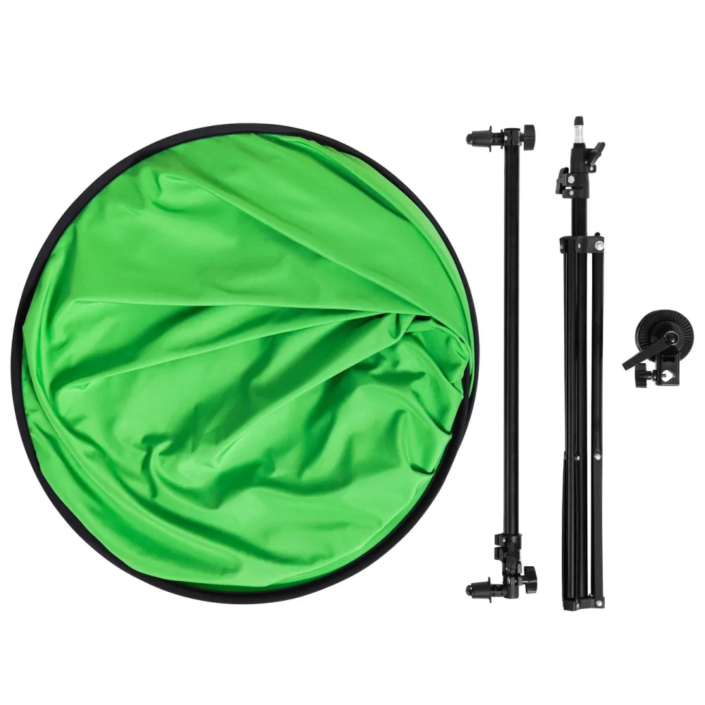 Plexgear Foto Og Video|Skjermbeskytter Og Deksel|Tofarget Green Screen med stativ 1,5x2 m