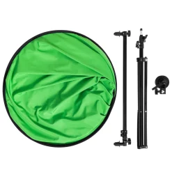 Plexgear Foto Og Video|Skjermbeskytter Og Deksel|Tofarget Green Screen med stativ 1,5x2 m