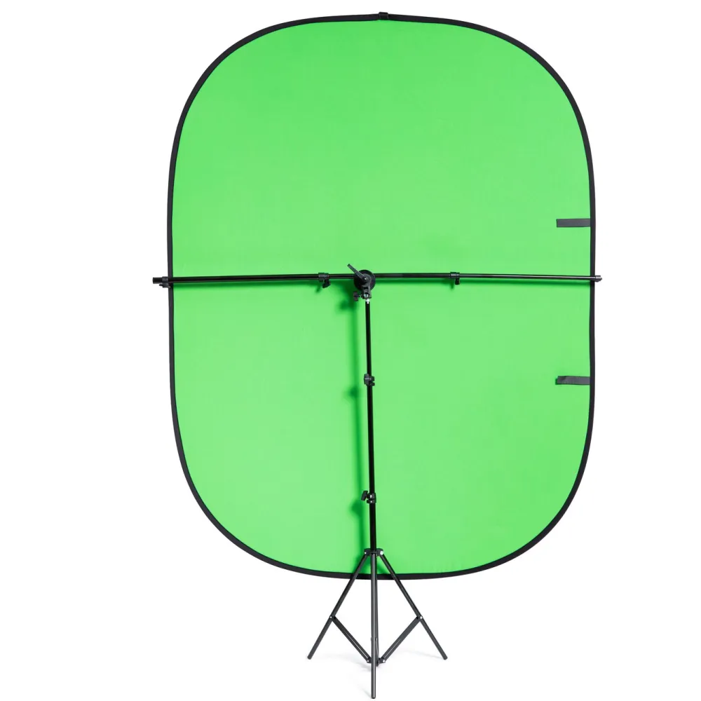 Plexgear Foto Og Video|Skjermbeskytter Og Deksel|Tofarget Green Screen med stativ 1,5x2 m