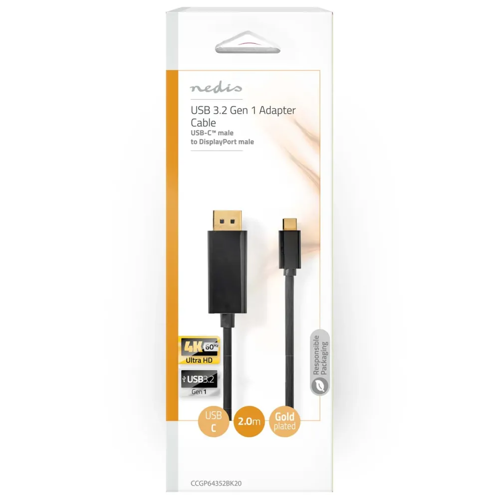 Plexgear Kabler Til Datamaskin|Kabler Og Adaptere|USB-C-kabel til Displayport 2 m