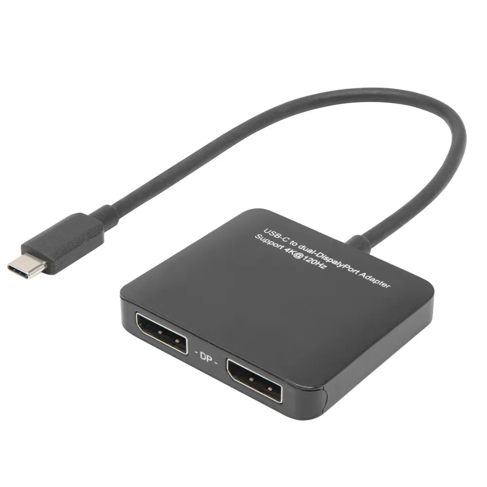 Plexgear Kabler Og Adaptere|Kabler Til Datamaskin|USB-C- til 2x DisplayPort-adapter