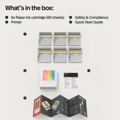 Polaroid Skrivere Og Tilbehør|Hi-Print 3×3 Photo Printer – bærbar fotoskriver + 60 ark