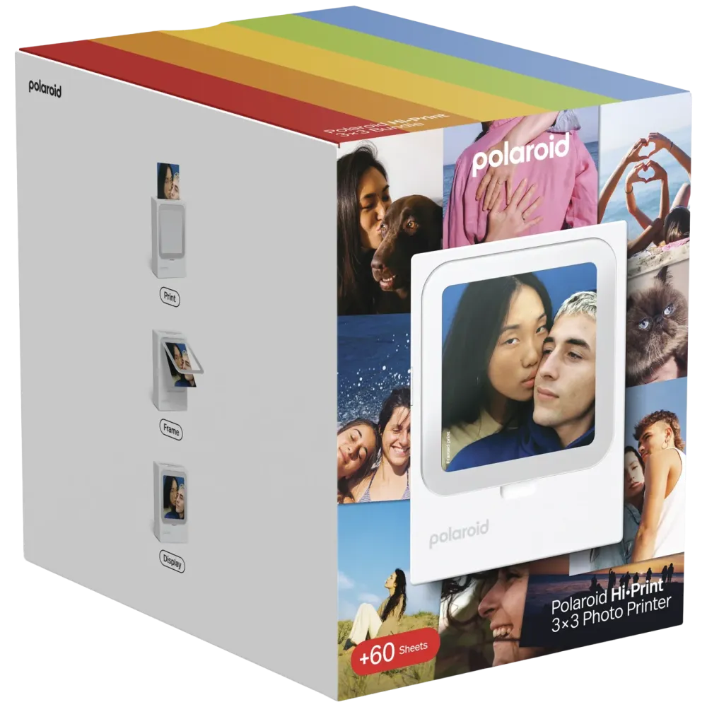 Polaroid Skrivere Og Tilbehør|Hi-Print 3×3 Photo Printer – bærbar fotoskriver + 60 ark