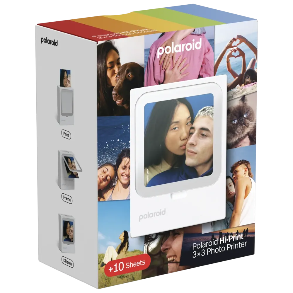 Polaroid Skrivere Og Tilbehør|Hi-Print 3×3 Photo Printer – bærbar fotoskriver + 10 ark
