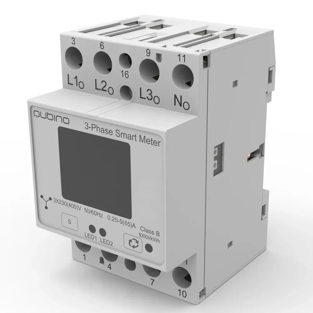 Qubino Sterkstrøm|Smarte Sensorer|3-fas Smart Meter Z-Wave Energimåler