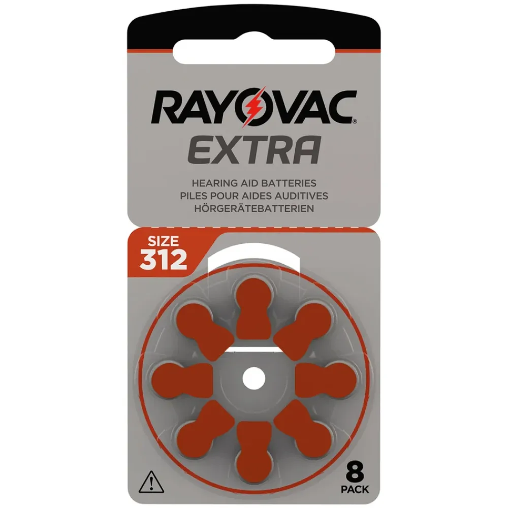 Rayovac Batterier|Batterier|Høreapparatbatterier Brun ZA312 8-pk.